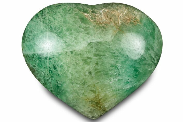 Polished Fluorescent Green Fluorite Heart - Madagascar #323129